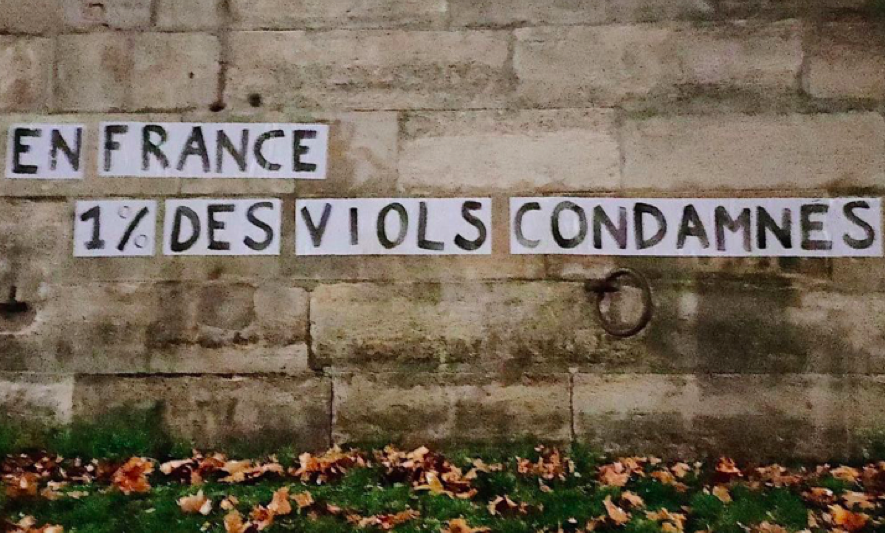In France, 1% sentenced, @Collages_Féministes_Bordeaux, 2022
