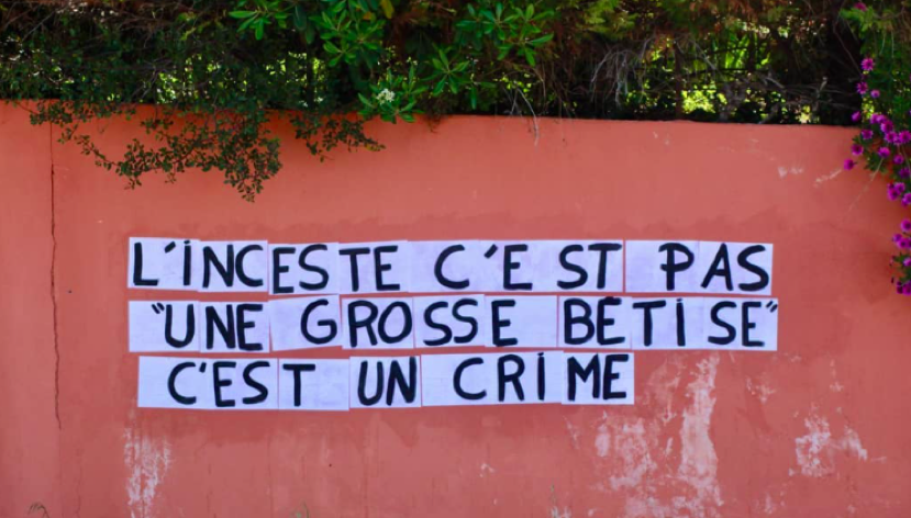 Incest isn't a big mistake, it's a crime. @Collages_Féminicides_Marseille, 2020