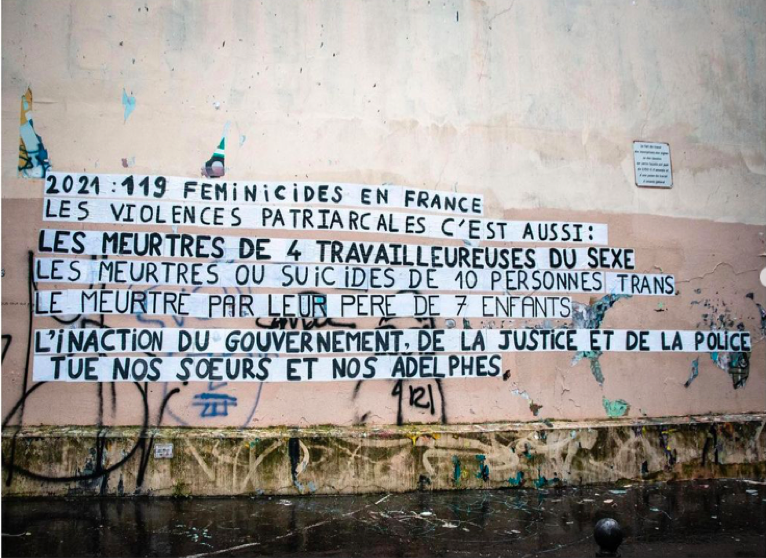 Figure 1b: 2021 Femmage for victims of femicide in France